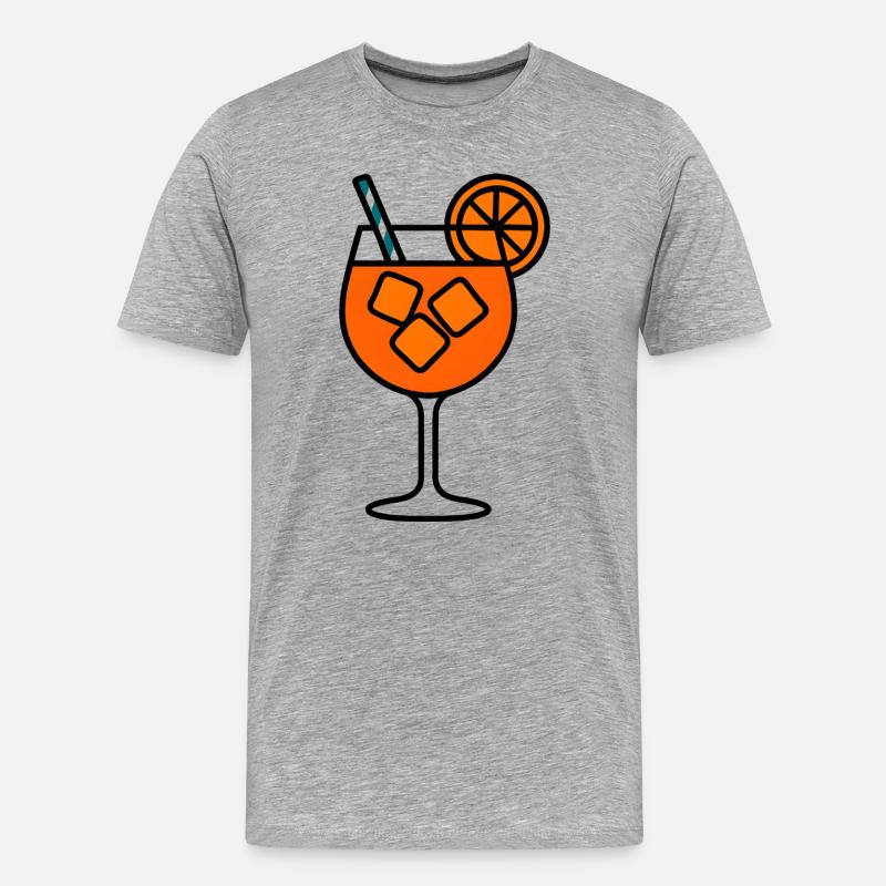 Party Spritz Glas Geschenkidee - Männer Premium Bio T-Shirt - Grau meliert