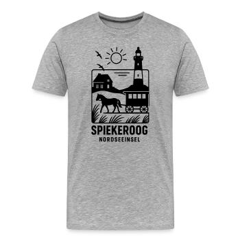 Île de Spiekeroog Loisirs Vacances Silhouette - T-shirt bio Premium Homme - gris chiné - Devant - Damien (186cm)