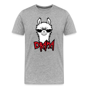 Lama Cool Wütend Sonnenbrille Pelzig Sauer Alpaka - Männer Premium Bio T-Shirt - Grau meliert - Vorne - Damien (186cm)