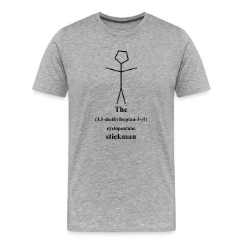 Figurine allumette - IUPAC Chemistry Joke - Nerd Alert - T-shirt bio Premium Homme - gris chiné - Devant - Damien (186cm)