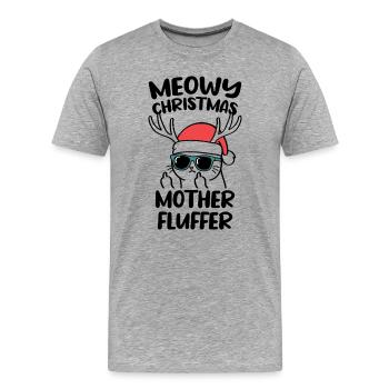 Chattes Mamans Poulettes de Noël Miaulées - T-shirt bio Premium Homme - gris chiné - Devant - Damien (186cm)