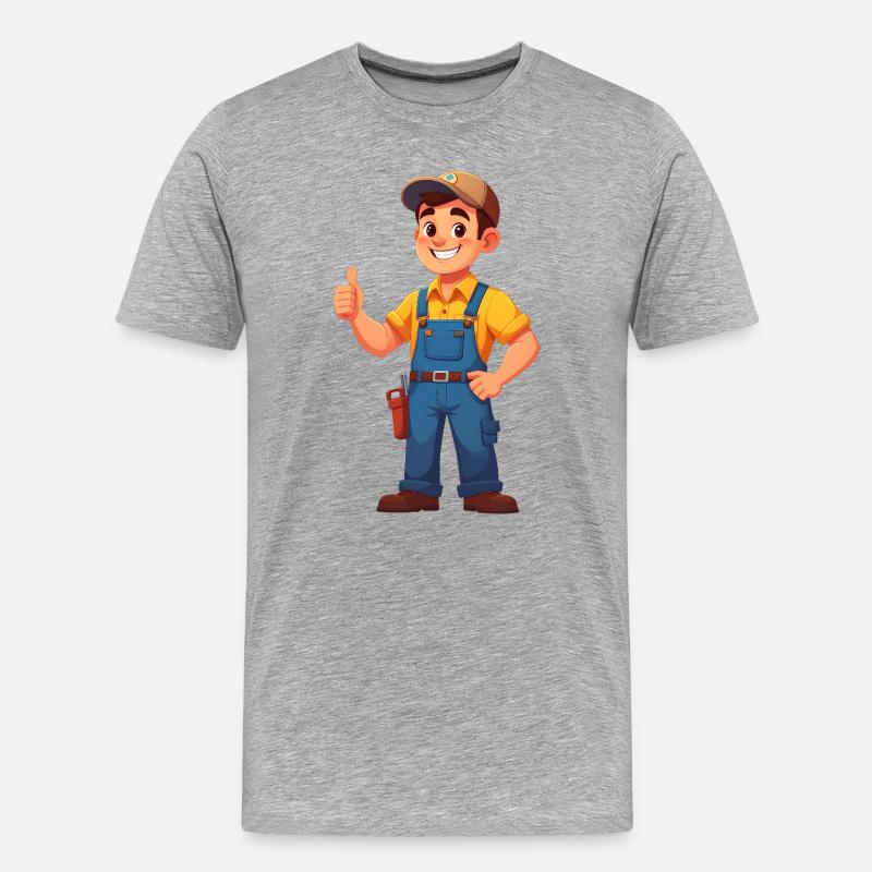 Mechaniker oder Handwerker - Männer Premium Bio T-Shirt - Grau meliert