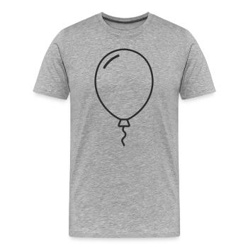 Luftballon – Party, Leichtigkeit & Gute Laune - Männer Premium Bio T-Shirt - Grau meliert - Vorne - Damien (186cm)
