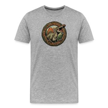 Spinosaurus dans l’Anneau de Pierre - T-shirt bio Premium Homme - gris chiné - Devant - Damien (186cm)