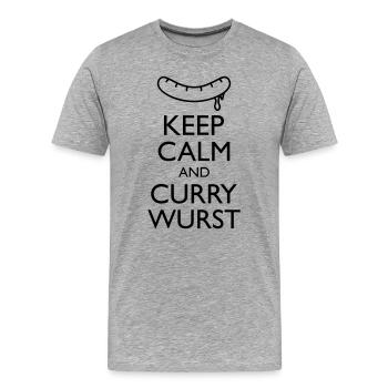 Keep calm and Curry Sausage - Men's Premium Organic T-Shirt - heather grey - Front - Damien (186cm)