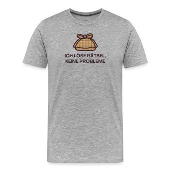 Ich löse Rätsel, keine Probleme - Männer Premium Bio T-Shirt - Grau meliert - Vorne - Damien (186cm)