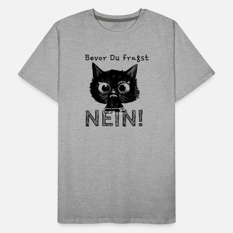 Chat, bande dessinée, chaton, avant de demander T-shirt bio Premium Homme