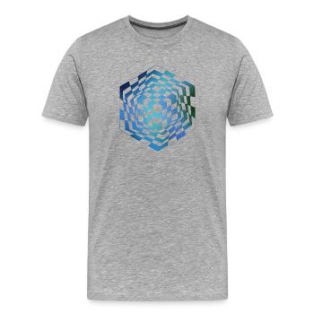 The Cube - Gradient - Men's Premium Organic T-Shirt - heather grey - Front - Damien (186cm)