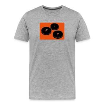 petit2 Puck Brettspiel Club-Logo - Männer Premium Bio T-Shirt - Grau meliert - Vorne - Damien (186cm)