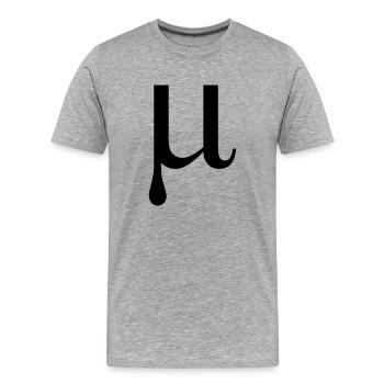 Mu Greek alphabet letter - Men's Premium Organic T-Shirt - heather grey - Front - Damien (186cm)