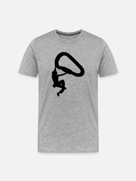 klettern_3_1f_ - Männer Premium Bio T-Shirt - Grau meliert