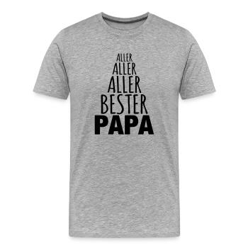 Bester Papa lustig Geschenkidee Vater Geburtstag - Männer Premium Bio T-Shirt - Grau meliert - Vorne - Damien (186cm)