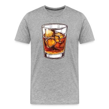 Whisky Bourbon - T-shirt bio Premium Homme - gris chiné - Devant - Damien (186cm)