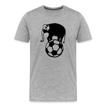 football elephant ballon foot soccer - T-shirt bio Premium Homme - gris chiné - Devant - Damien (186cm)
