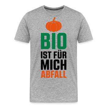 BIO IS FUER MICH ABFALL - FRAUENTAUSCH - Männer Premium Bio T-Shirt - Grau meliert - Vorne - Damien (186cm)