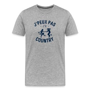 J peux pas j ai Country - T-shirt bio Premium Homme - gris chiné - Devant - Damien (186cm)