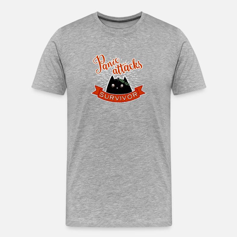 Panic Attacks Survivor - Männer Premium Bio T-Shirt - Grau meliert