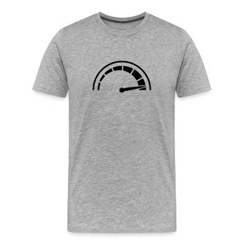 Tacho Schnell Rasen - Männer Premium Bio T-Shirt - Grau meliert - Vorne - Damien (186cm)