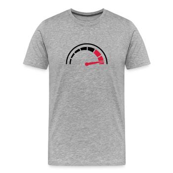 Tacho Schnell Rasen - Männer Premium Bio T-Shirt - Grau meliert - Vorne - Damien (186cm)