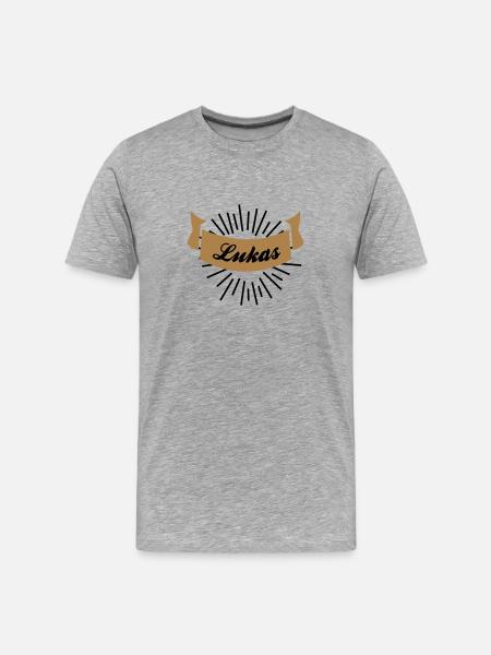 lukas - Männer Premium Bio T-Shirt - Grau meliert