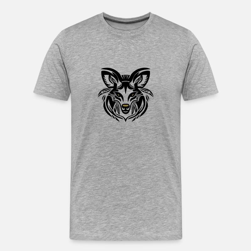 Geist des Waldes, schwarz - Männer Premium Bio T-Shirt - Grau meliert