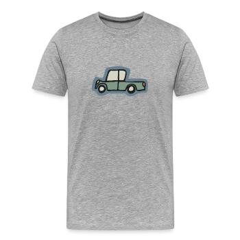 Camion - Voiture jouet - T-shirt bio Premium Homme - gris chiné - Devant - Damien (186cm)