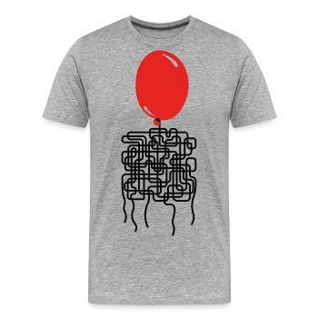 Ballonyrinth Ballon-Faden-Labyrinth - Männer Premium Bio T-Shirt - Grau meliert - Vorne - Damien (186cm)