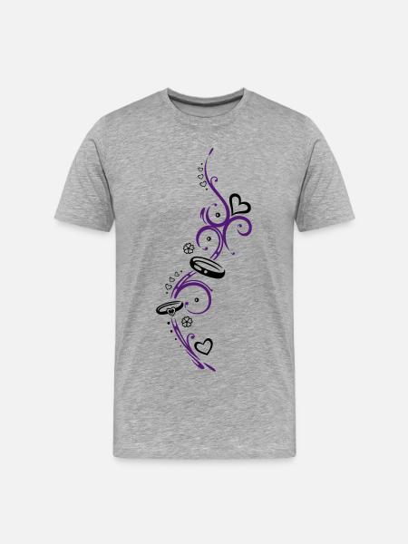 Eheringe, Hochzeit, Ehe, zwei Ringe - Männer Premium Bio T-Shirt - Grau meliert