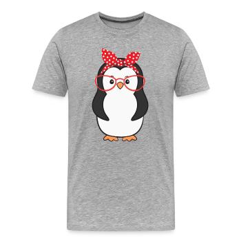 Penguin Penguins - Men's Premium Organic T-Shirt - heather grey - Front - Damien (186cm)