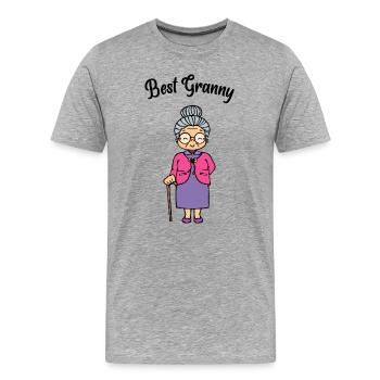 Meilleure grand-mère disant basse vision Grand-mère Lunettes grand-mère grand-mère - T-shirt bio Premium Homme - gris chiné - Devant - Damien (186cm)
