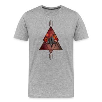 Impressive skeleton with skulls. - Men's Premium Organic T-Shirt - heather grey - Front - Damien (186cm)