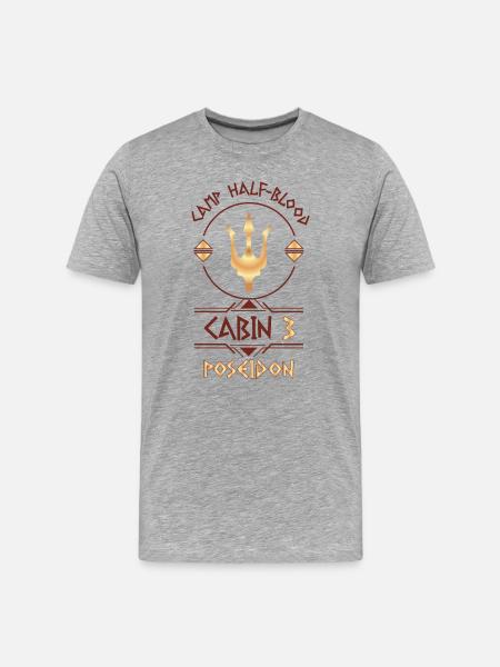 Cabin #3 in Camp Half Blood, Child of Poseidon - Men's Premium Organic T-Shirt - heather grey