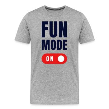FUN MODE ON - Men's Premium Organic T-Shirt - heather grey - Front - Damien (186cm)