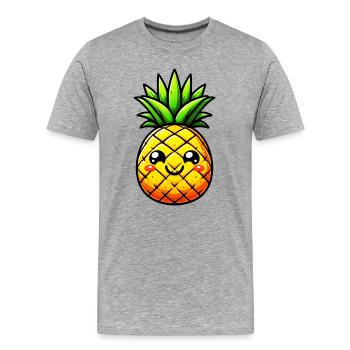 Ananas - T-shirt bio Premium Homme - gris chiné - Devant - Damien (186cm)
