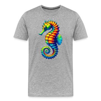 Hippocampe - T-shirt bio Premium Homme - gris chiné - Devant - Damien (186cm)