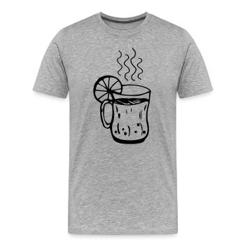 Coupe de vin chaud Noël - T-shirt bio Premium Homme - gris chiné - Devant - Damien (186cm)