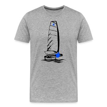 Foiling Moth Sailboat Foil Sailing Dinghy Moth - Men's Premium Organic T-Shirt - heather grey - Front - Damien (186cm)