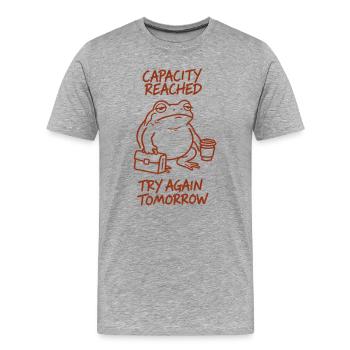 Capacité atteinte | Demain encore - T-shirt bio Premium Homme - gris chiné - Devant - Damien (186cm)