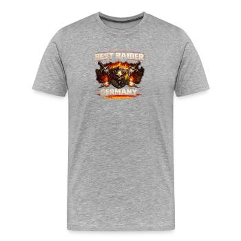 Meilleur Raider Allemagne - T-shirt bio Premium Homme - gris chiné - Devant - Damien (186cm)