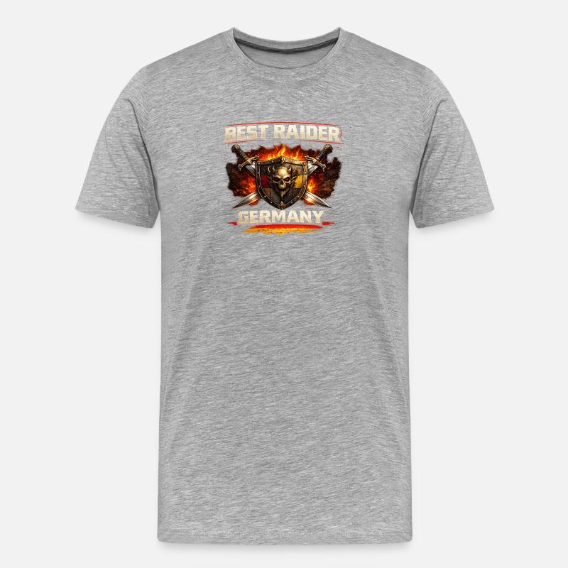 Bester Raider Deutschland - Männer Premium Bio T-Shirt - Grau meliert