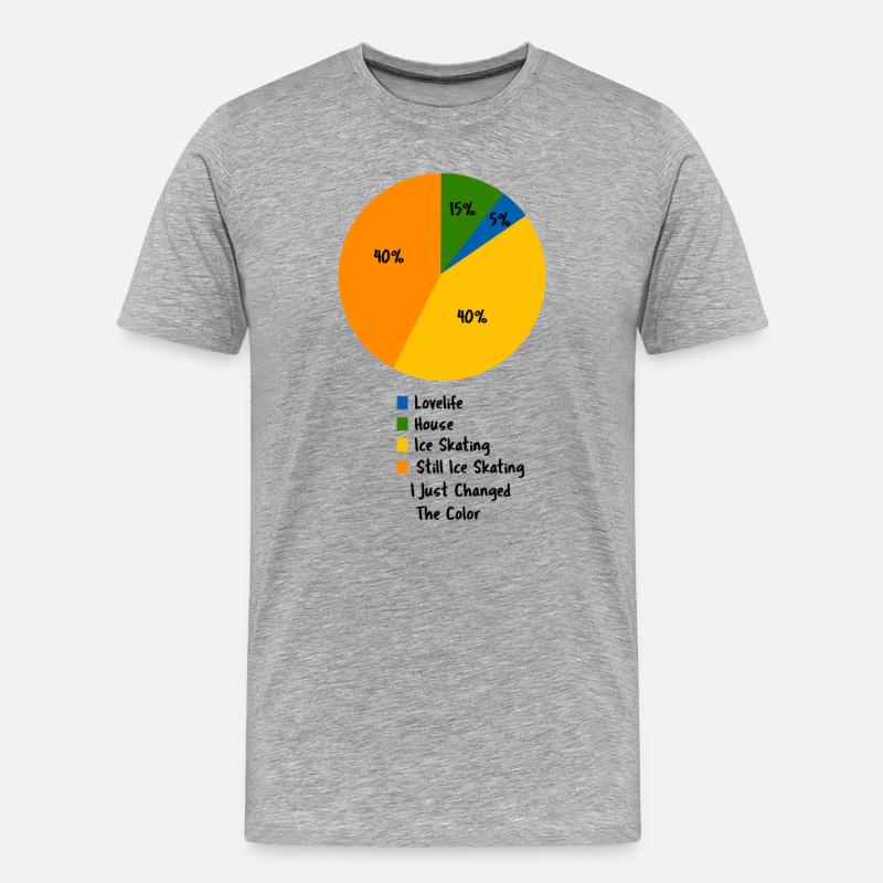 Eislauf-Leben Pie-Chart Eiskunstläufer - Männer Premium Bio T-Shirt - Grau meliert