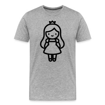 princesse - T-shirt bio Premium Homme - gris chiné - Devant - Damien (186cm)