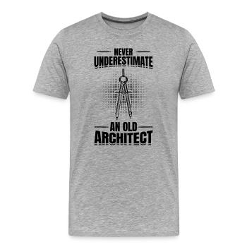 Architekt Großvater - Männer Premium Bio T-Shirt - Grau meliert - Vorne - Damien (186cm)