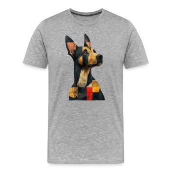 süßer Hund - Männer Premium Bio T-Shirt - Grau meliert - Vorne - Damien (186cm)