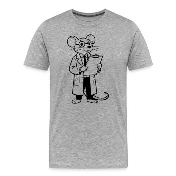 Souris scientifique - T-shirt bio Premium Homme - gris chiné - Devant - Damien (186cm)