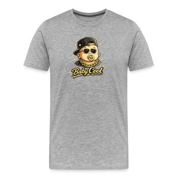 Baby Cool Bling HipHop - Männer Premium Bio T-Shirt - Grau meliert - Vorne - Damien (186cm)