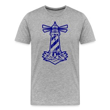 Lighthouse Coast Icon - Men's Premium Organic T-Shirt - heather grey - Front - Damien (186cm)