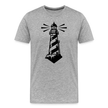 Lighthouse Coast Icon - Men's Premium Organic T-Shirt - heather grey - Front - Damien (186cm)