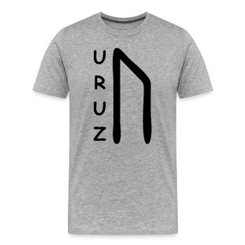 Uruz Rune Runen - Männer Premium Bio T-Shirt - Grau meliert - Vorne - Damien (186cm)