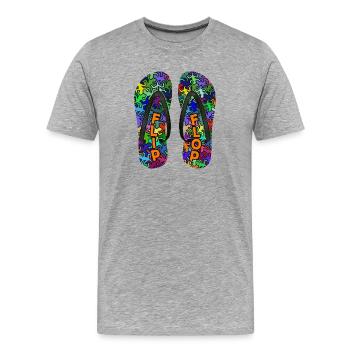 Geckos FLIP FLOP - Männer Premium Bio T-Shirt - Grau meliert - Vorne - Damien (186cm)